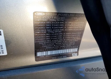 2018 Land Rover Range Rover Supercharged z USA, uszkodzony, nr VIN SALGS5RE2JA501464